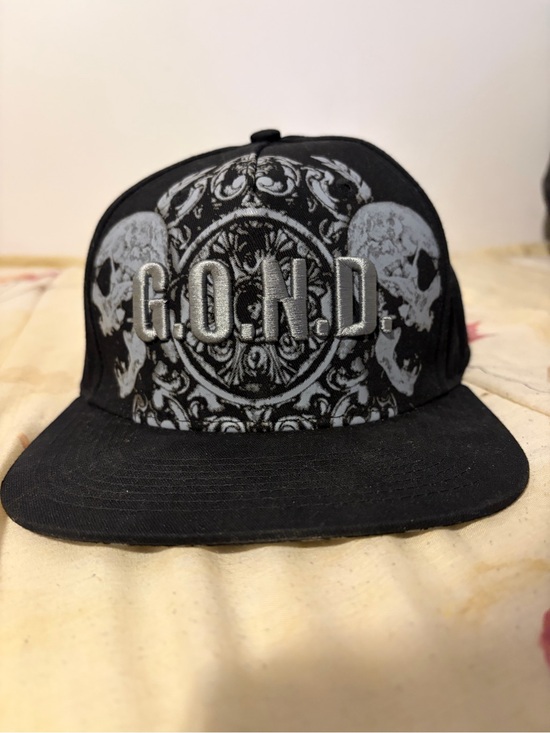 Other - Black G.O.N.D. Skull Graphic Snapback Hat